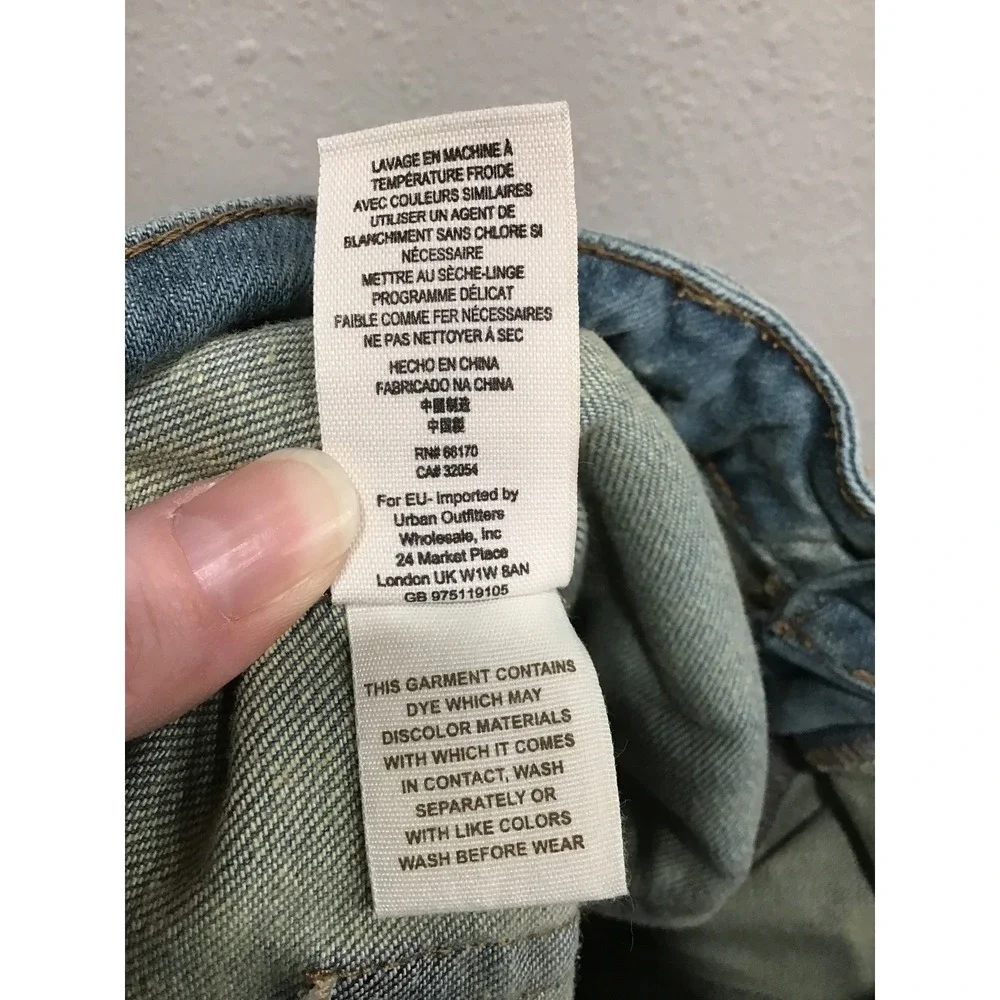 Free People Distressed Acid Wash Carpenter Jeans Women's 28 Cropped Utility Y2K - Picture 5 of 5